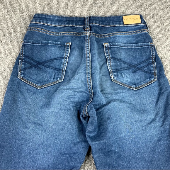 AEROPOSTALE high-waisted jeggings- size 0 dark wash - Picture 9 of 10